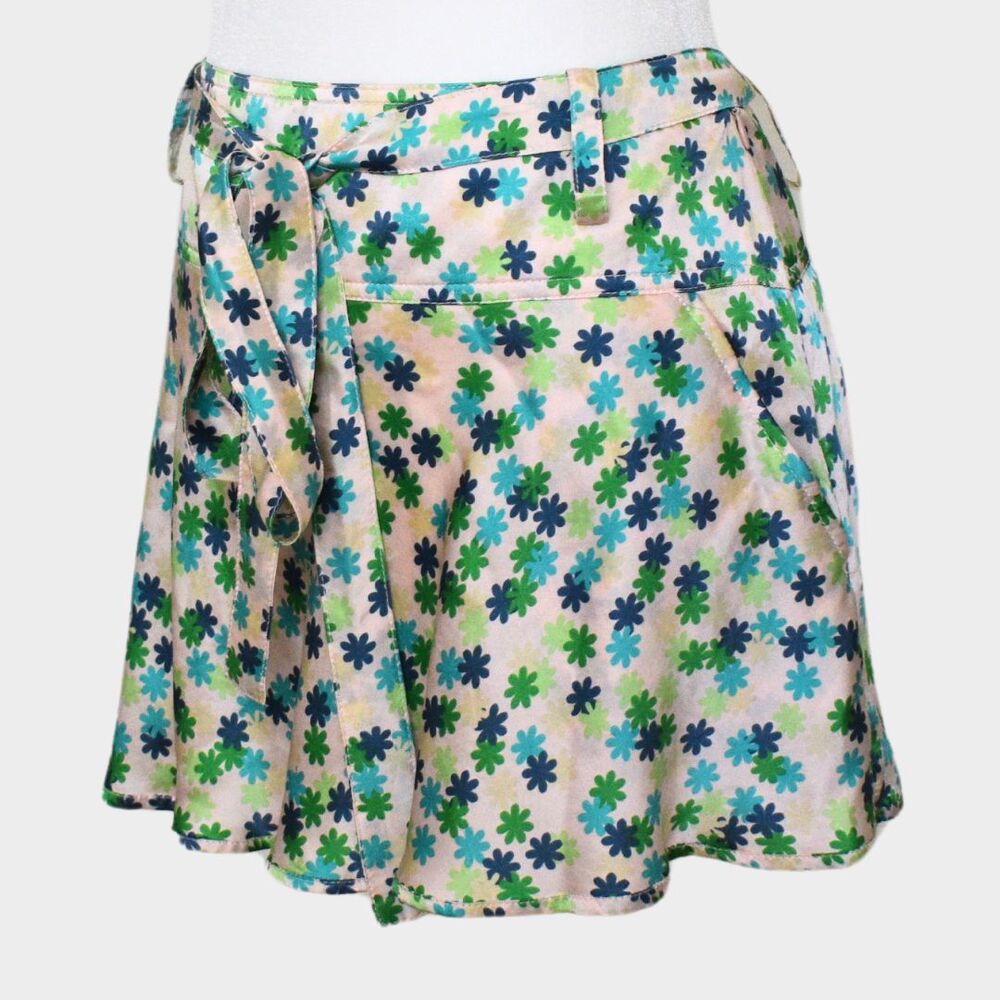 PATRIZIA PEPE %100 Silk Mini Floral Skirt Size 6 - Picture 2 of 7